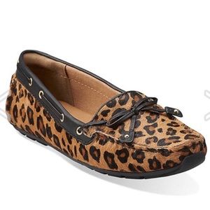 Clarks Artisan Calf-Hair Leopard Print Loafers